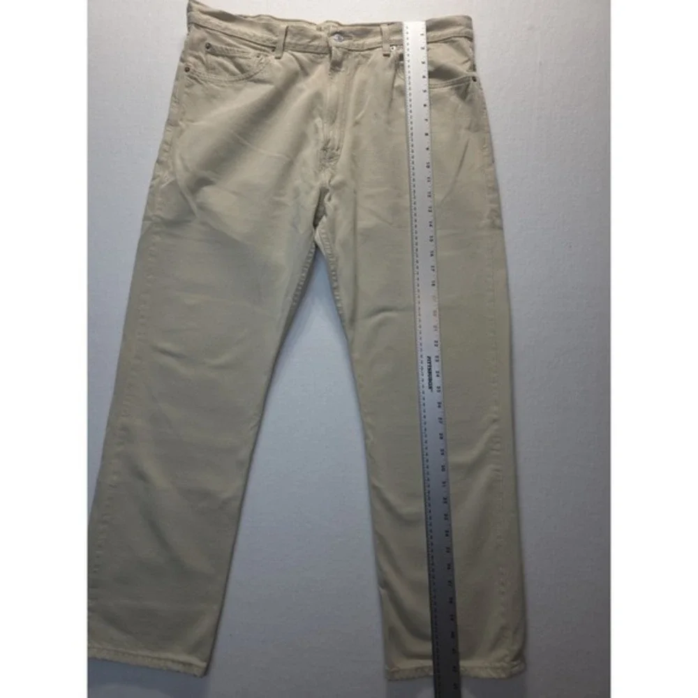 Levi's 505 Regular Fit Jeans Mens 40x30‎ Khaki Tan Denim Cotton Straight Leg
